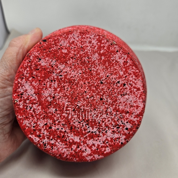 R.D. Guillen Handmade Studio Pottery Red Pink Splash Of Black Primitive Look - Picture 6 of 10